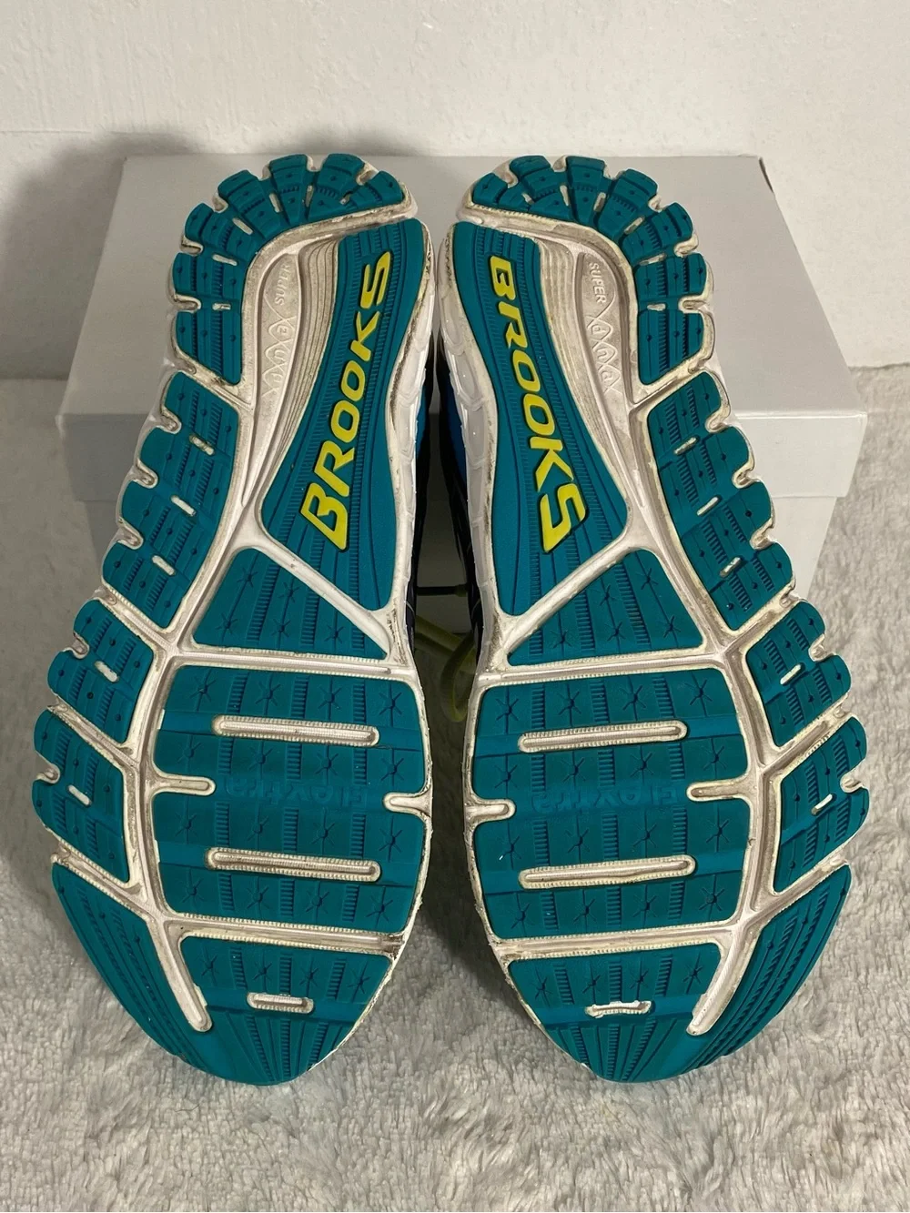 Brooks Transcend Ultimate Ride Running Shoes Women’s Size 8.5 Blue Gray Yellow